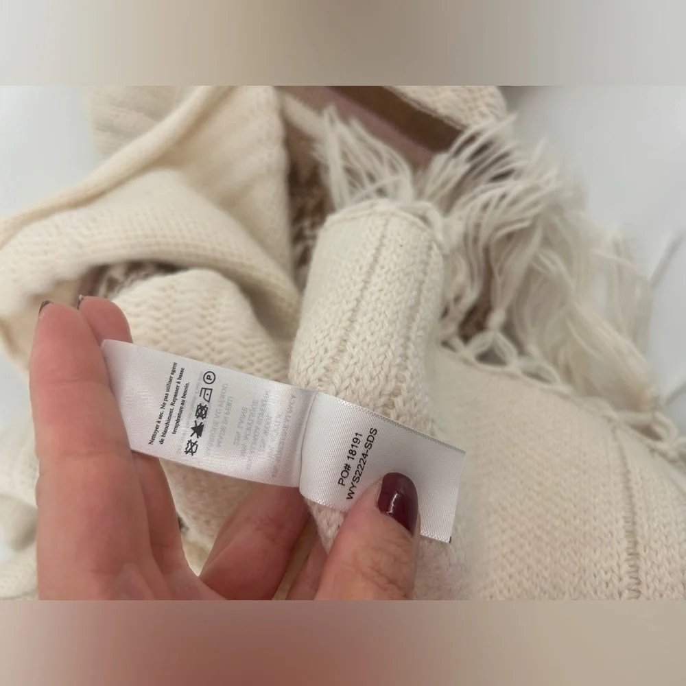 Faherty X B. Yellowtail Alpaca Sandstone Sweater Poncho $348 Beige